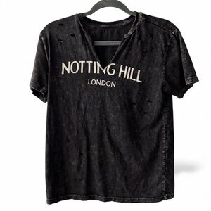 Notting Hill Distressed Faded Gray T-Shirt